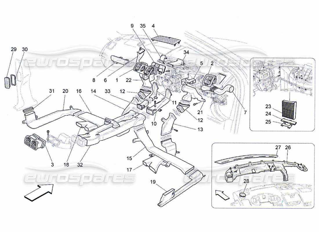 maserati qtp. (2010) 4.7 unité a c : diagramme des pièces de diffusion