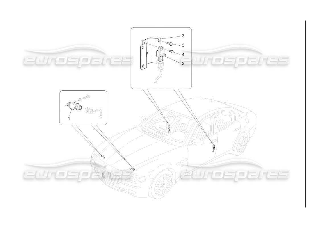 maserati qtp. (2007) 4.2 auto diagramme des pièces des capteurs de collision