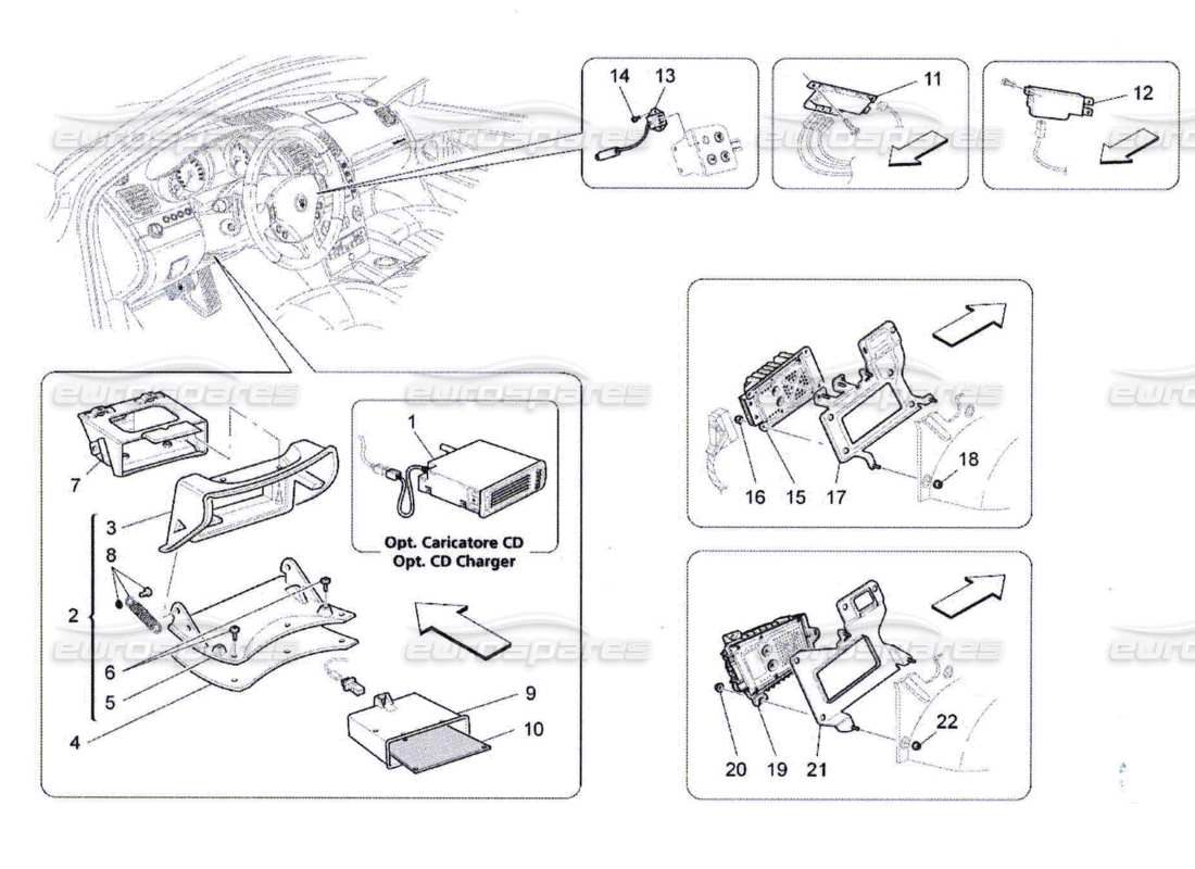 maserati qtp. (2010) 4.7 diagramme des pièces du système informatique