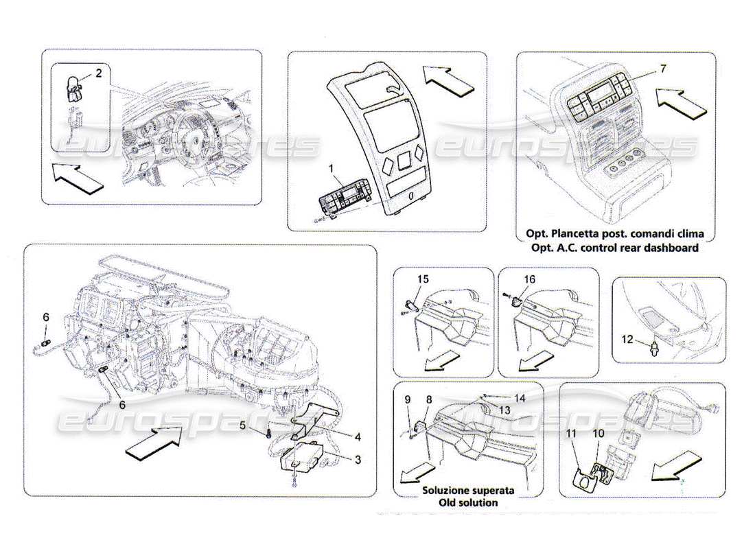 maserati qtp. (2010) 4.2 unité ac : contrôle électronique schéma des pièces