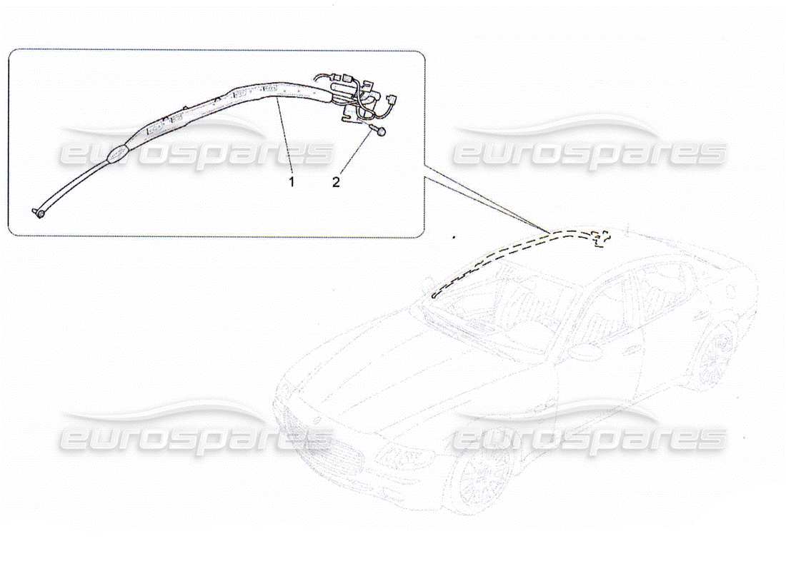 maserati qtp. (2010) 4.2 diagramme des pièces du système de sacs à fenêtre