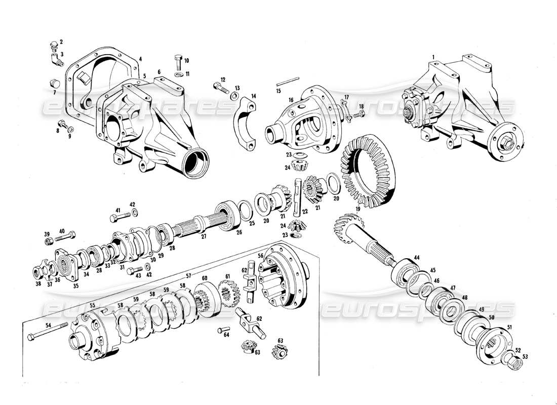 maserati qtp.v8 4.7 (s1 & s2) 1967 différentiel diagramme de pièce