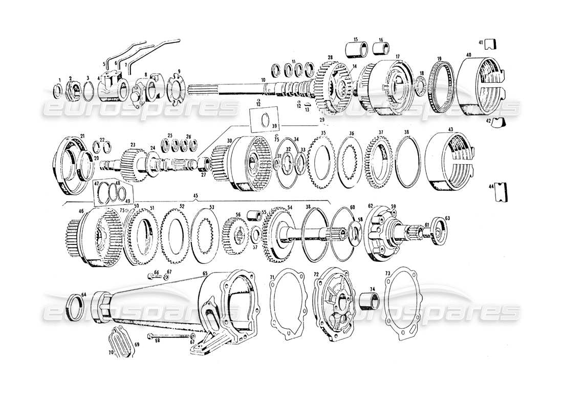 maserati khamsin engrenages de transmission automatique schéma des pièces