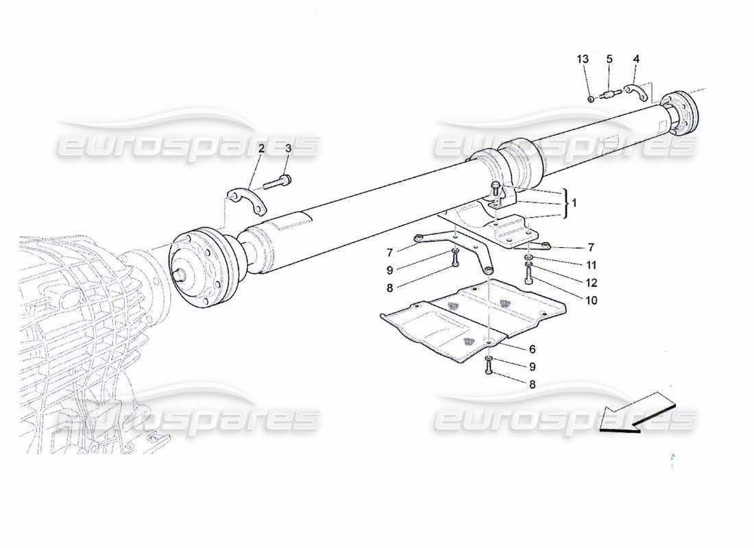 maserati qtp. (2010) 4.7 schéma des pièces du tuyau de transmission