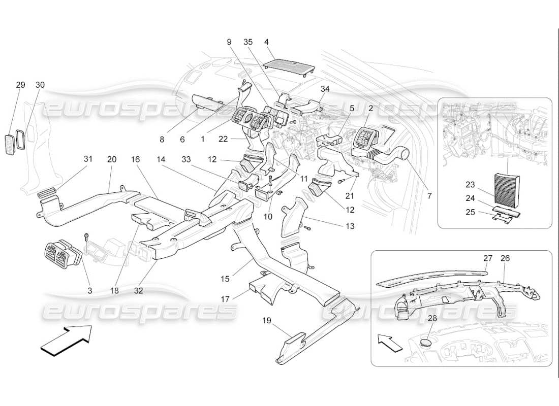 maserati qtp. (2007) 4.2 f1 unité a c : diagramme des pièces de diffusion