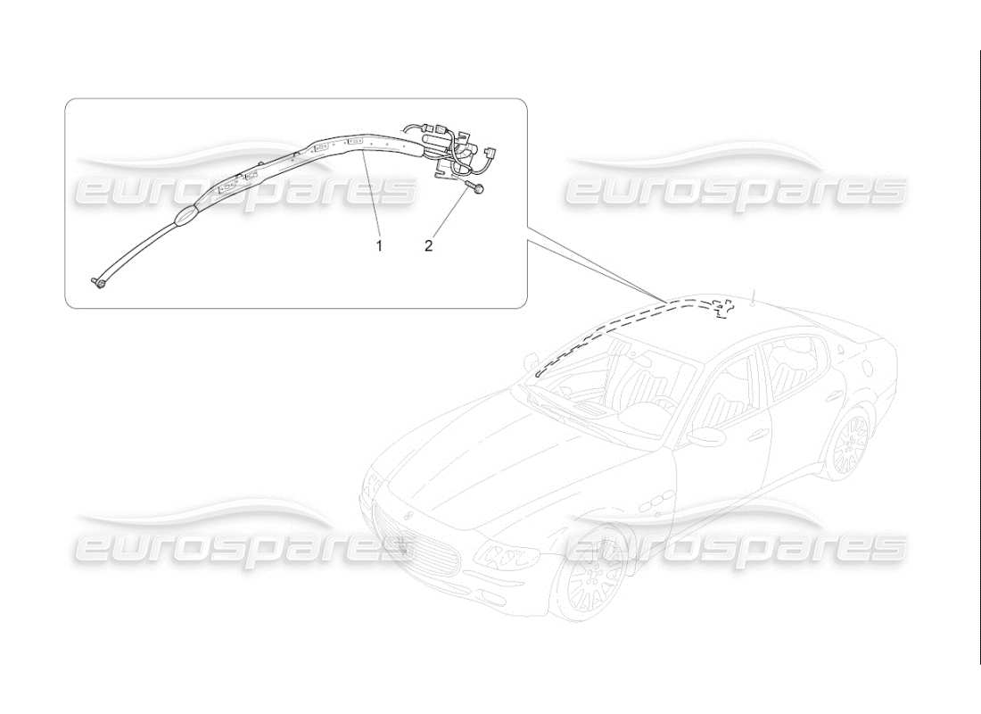 maserati qtp. (2007) 4.2 f1 diagramme des pièces du système de sacs à fenêtre