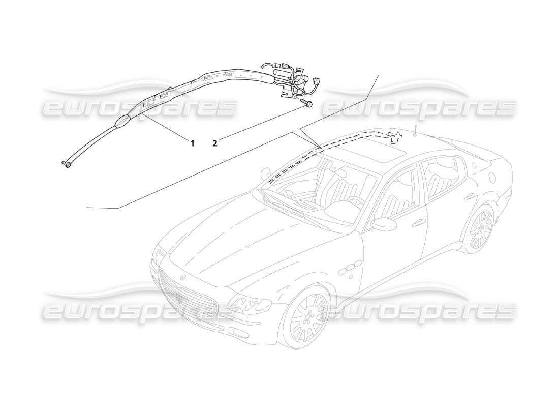 maserati qtp. (2003) 4.2 diagramme des pièces du système window-bag