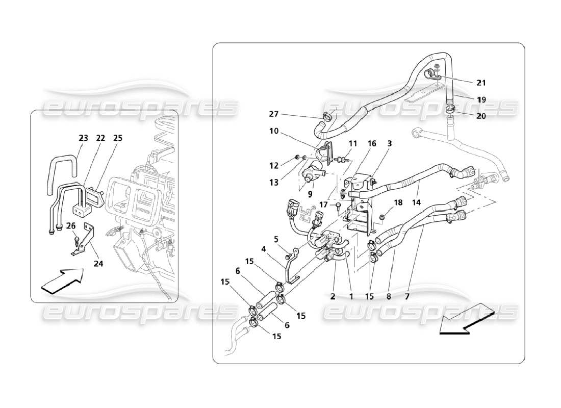 maserati qtp. (2006) 4.2 groupe ac : pièces du compartiment moteur (page 2-2) schéma des pièces