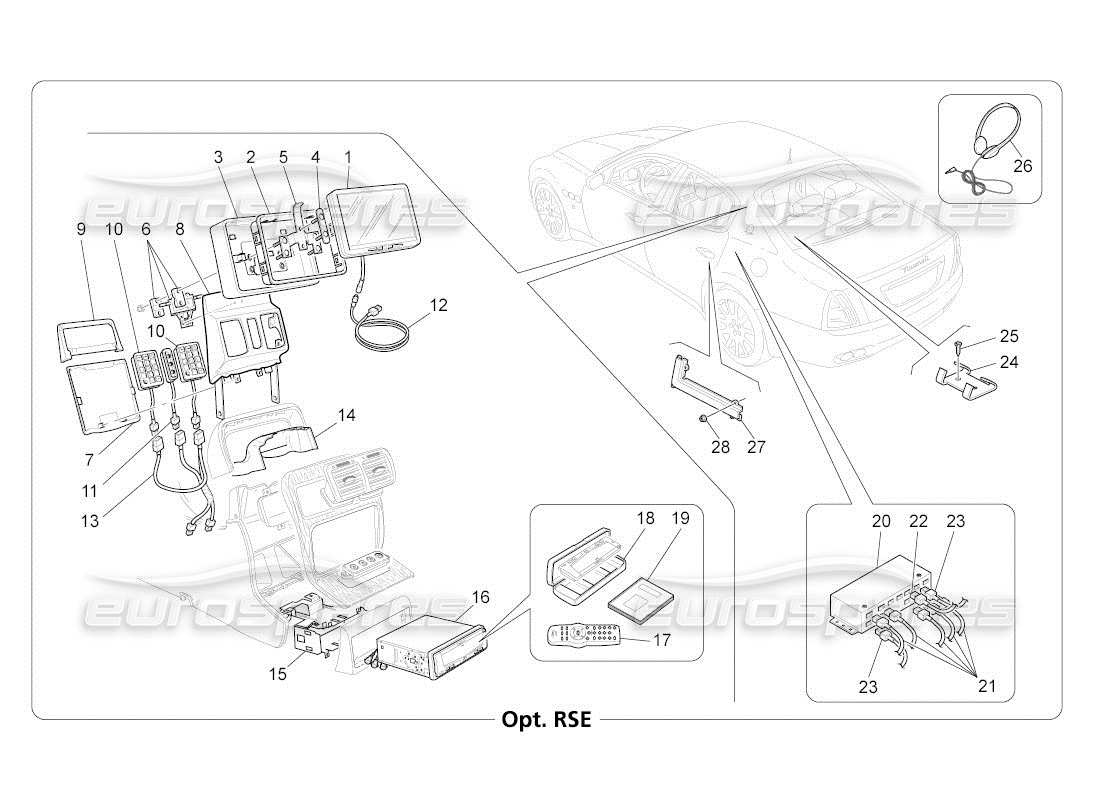 maserati qtp. (2010) 4.2 auto diagramme des pièces du système informatique