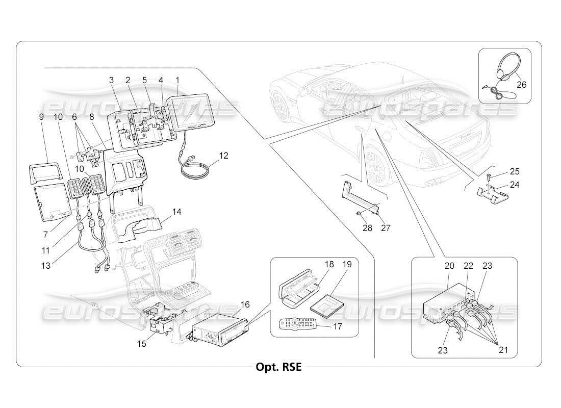 maserati qtp. (2011) 4.2 auto diagramme des pièces du système informatique