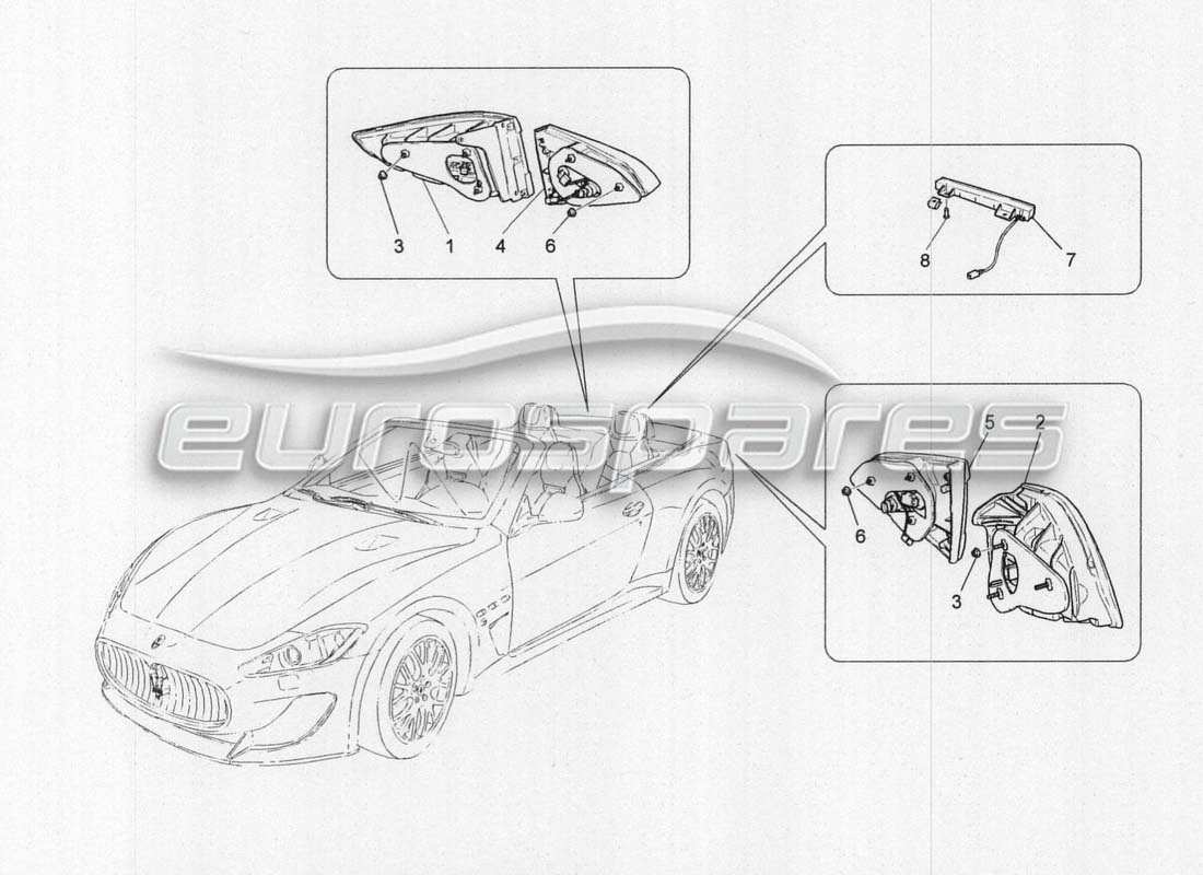 maserati grancabrio mc centenario tail light clusters part diagram