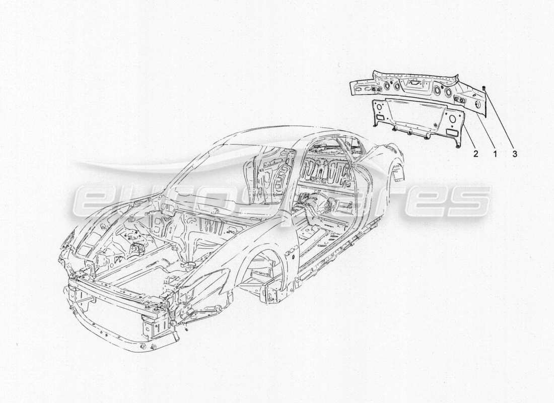 maserati granturismo special edition carrosserie et ​​garniture extérieure arrière schéma des pièces