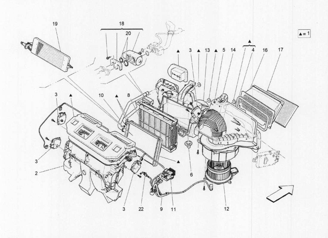 maserati qtp. v6 3.0 tds 275bhp 2017 unité a c : diagramme de pièces des dispositifs du tableau de bord