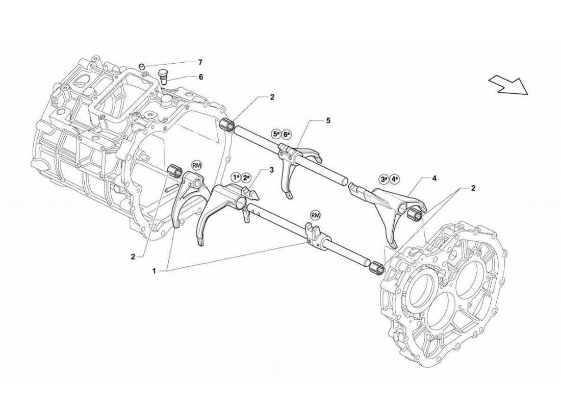 lamborghini gallardo lp570-4s perform schéma des pièces des bielles et fourches de changement de vitesse de boîte de vitesses
