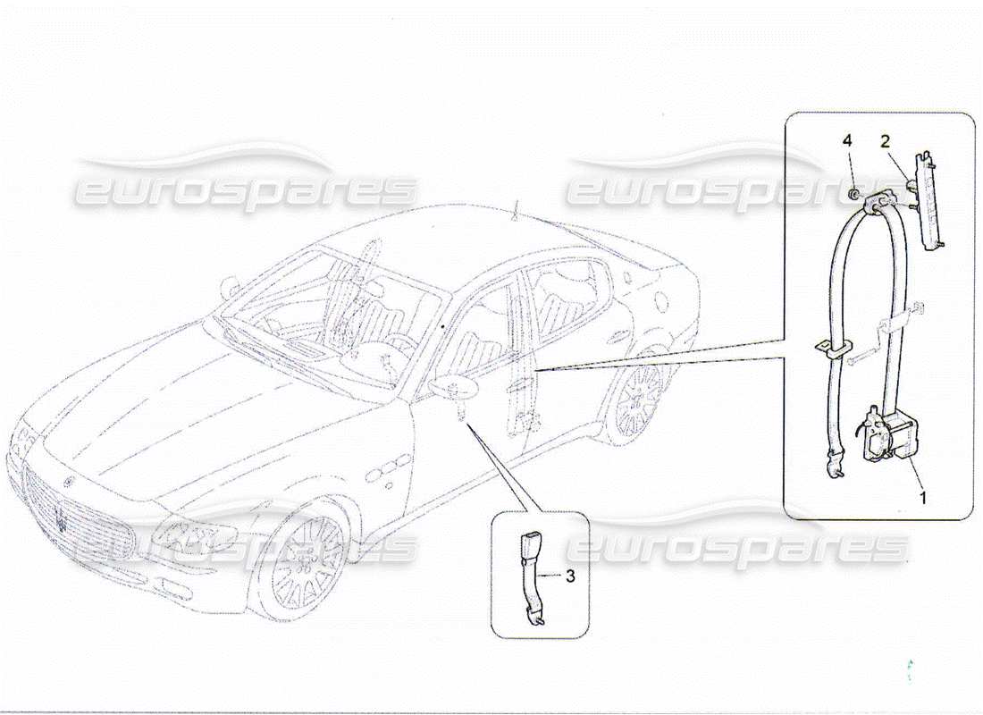 maserati qtp. (2010) 4.2 ceintures de sécurité avant schéma des pièces