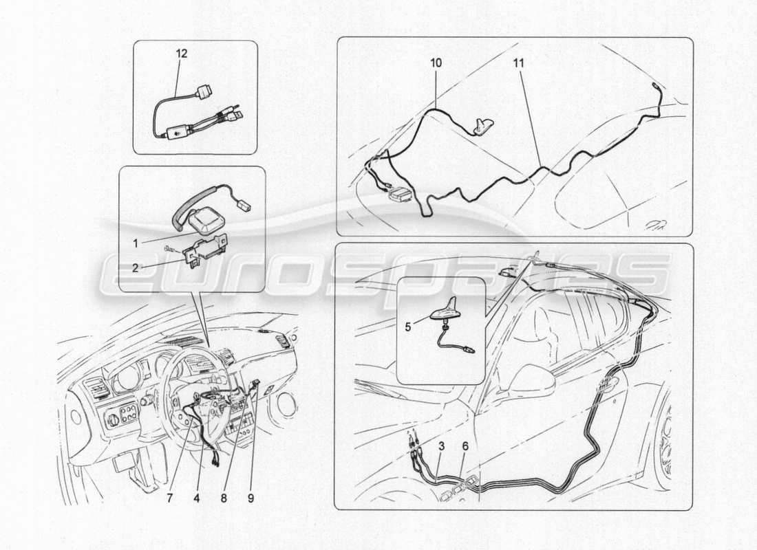 maserati granturismo special edition système de réception et de connexion schéma des pièces