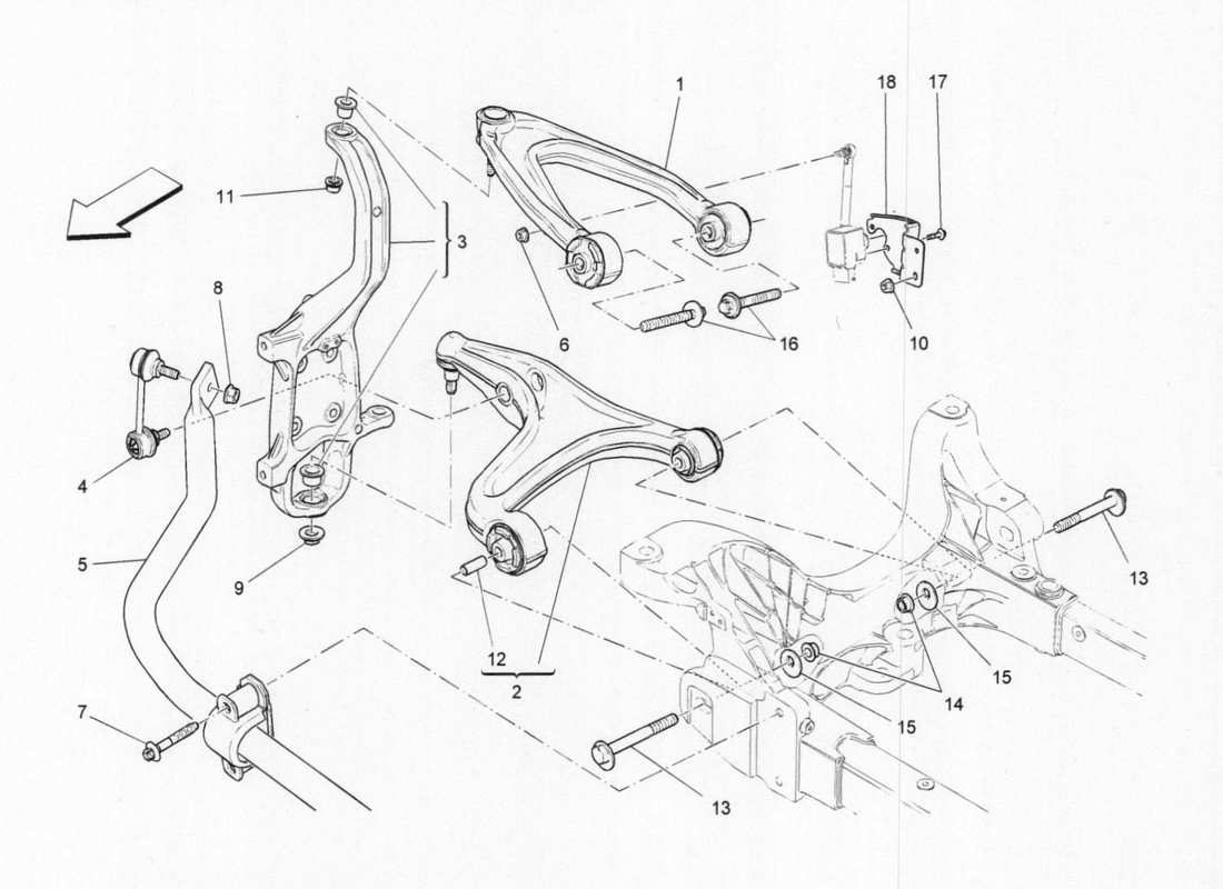 maserati qtp. v6 3.0 bt 410bhp 2015 suspension avant schéma des pièces