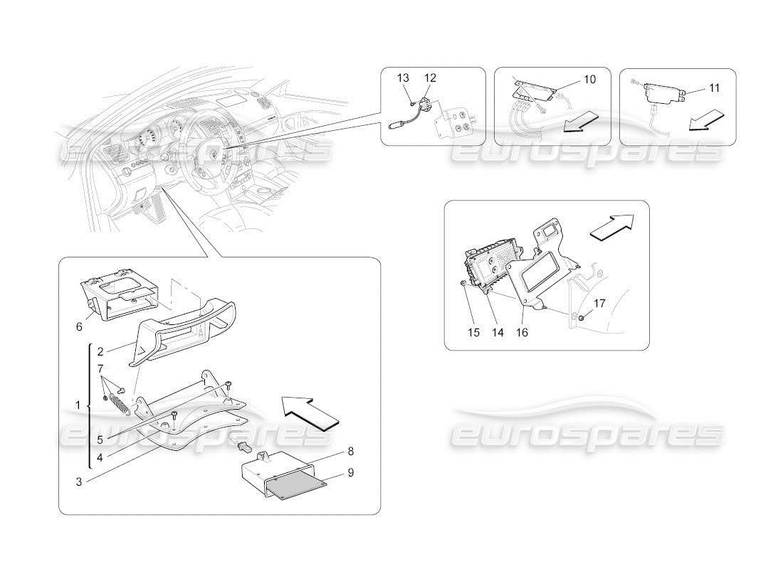 maserati qtp. (2011) 4.2 auto diagramme des pièces du système informatique