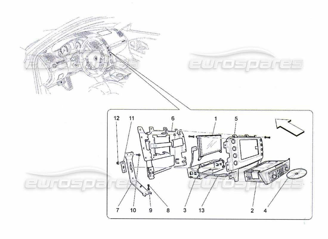 maserati qtp. (2010) 4.7 diagramme des pièces du système informatique