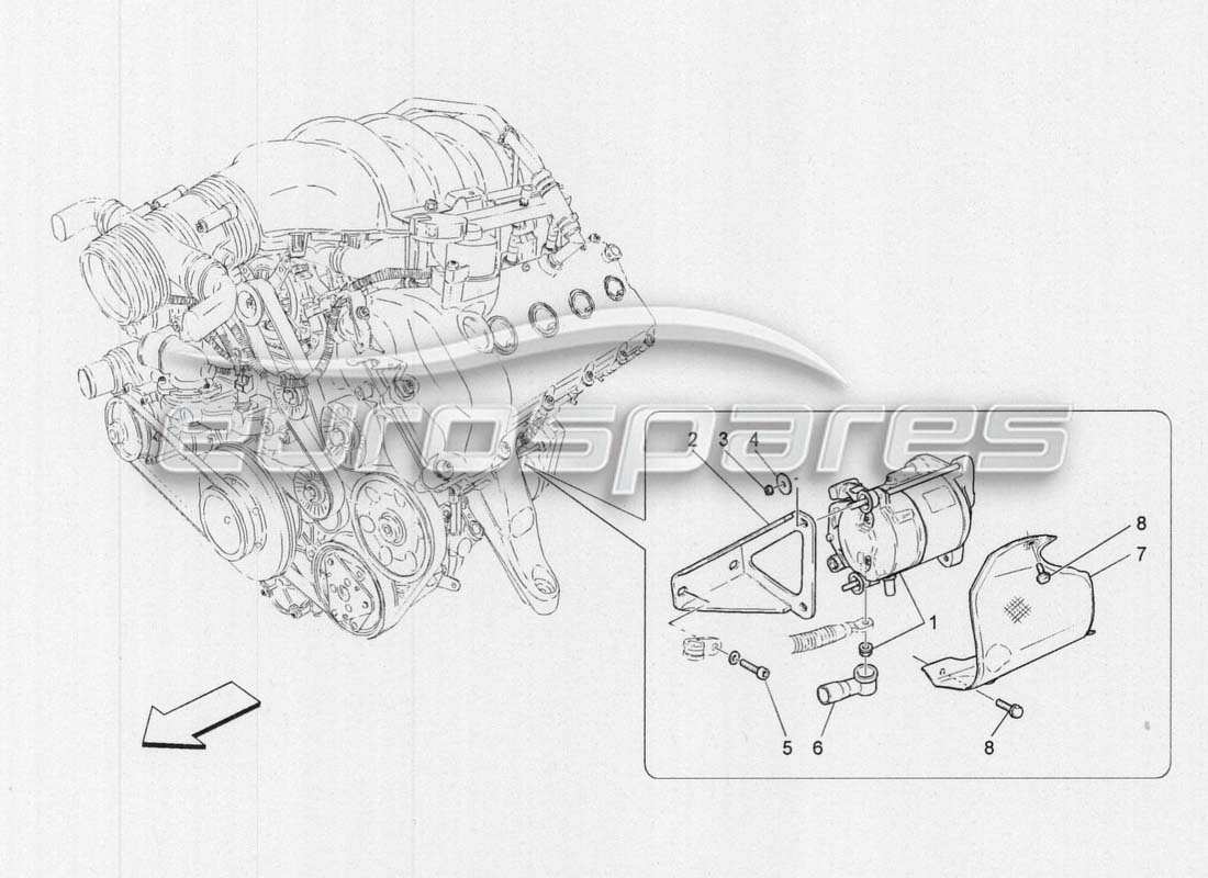 maserati grancabrio mc centenario electronic management - starter part diagram