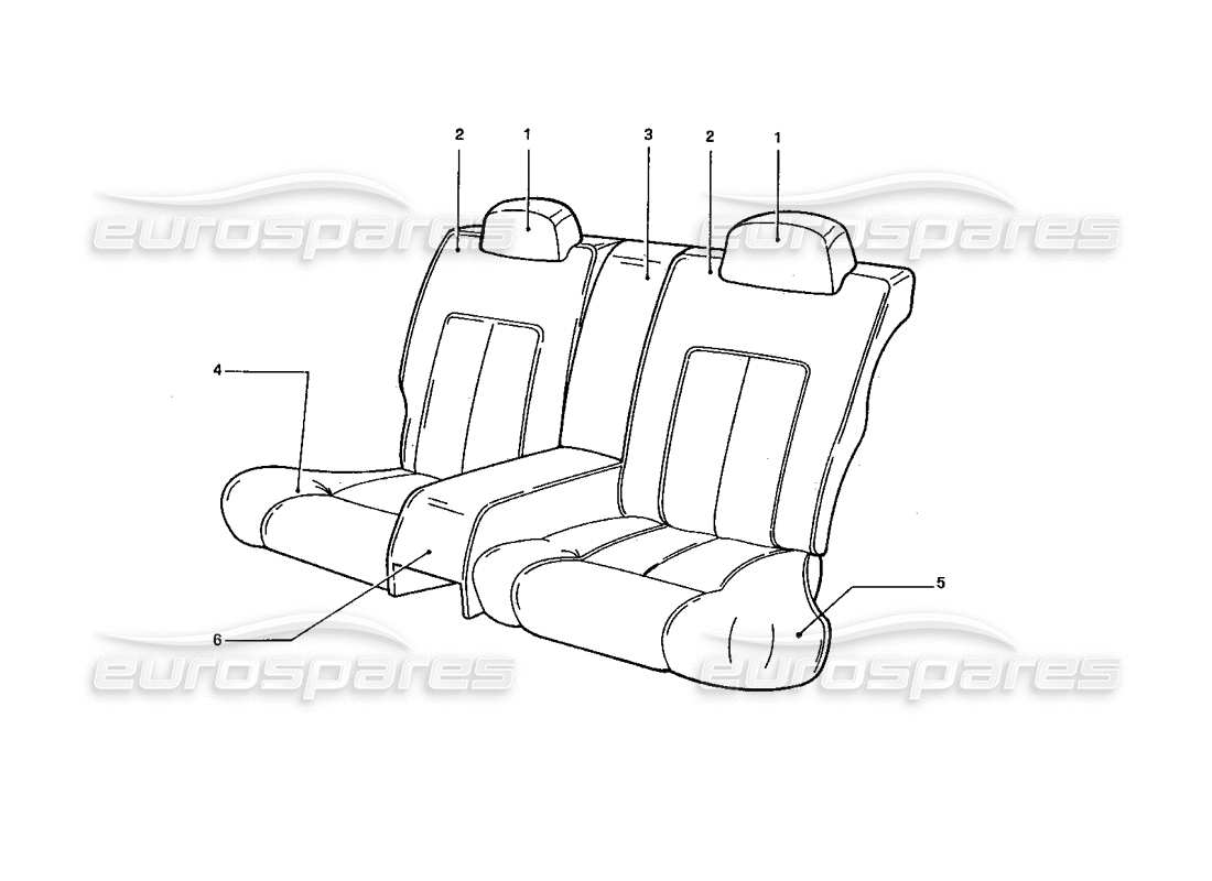 ferrari 412 (coachwork) sièges arrière (variantes) schéma des pièces