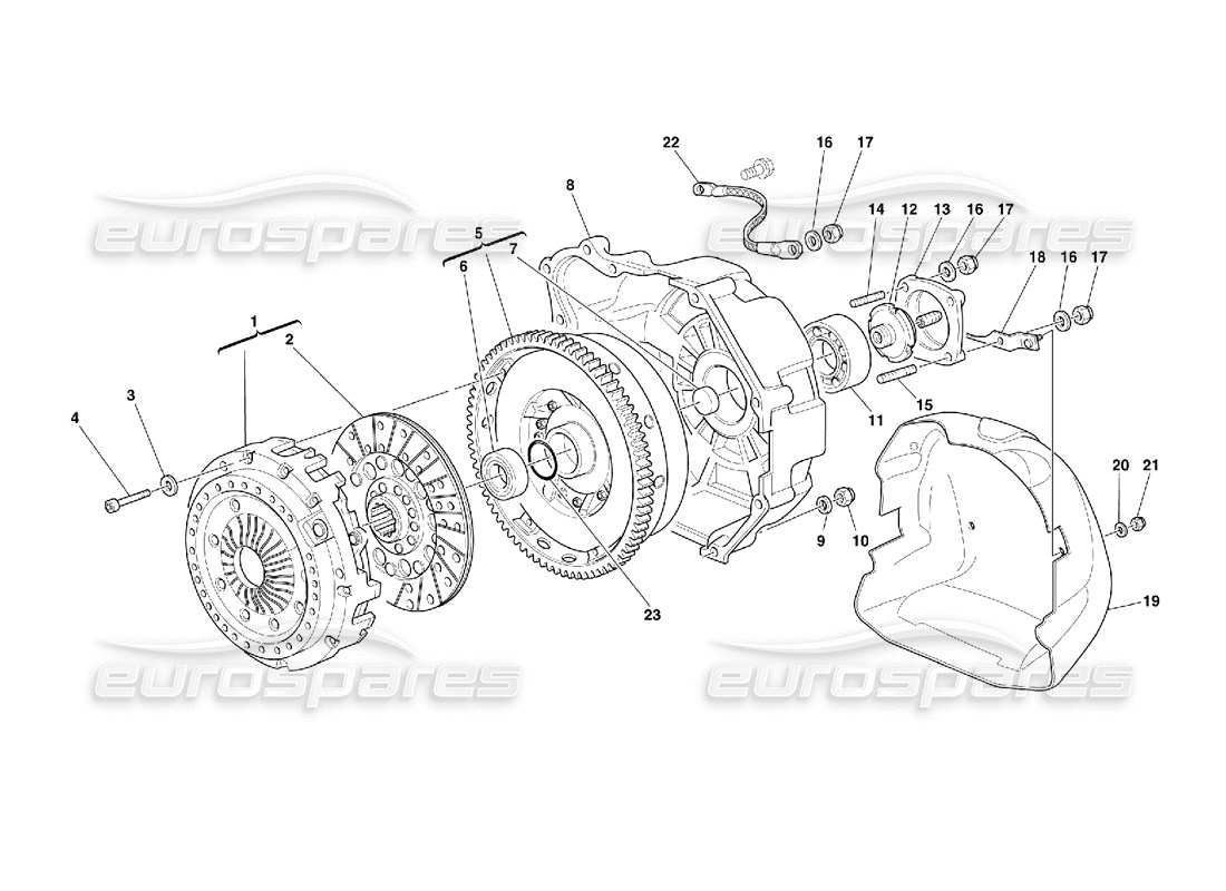 ferrari 355 (5.2 motronic) schéma des pièces d'embrayage
