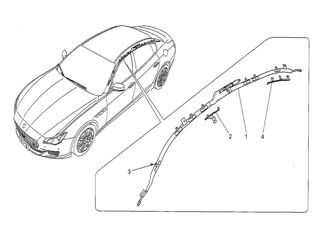 maserati qtp. v8 3.8 530bhp 2014 diagramme des pièces du système de sacs à fenêtre