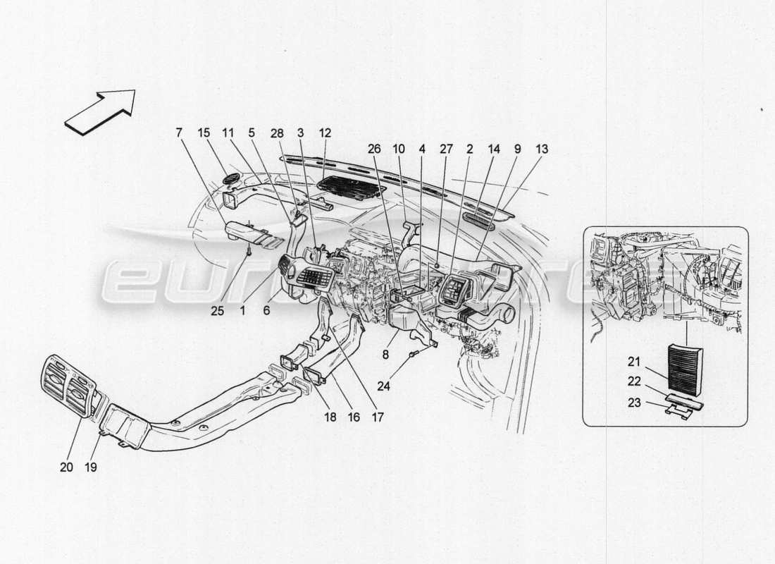 maserati granturismo special edition appareils de console centrale schéma des pièces