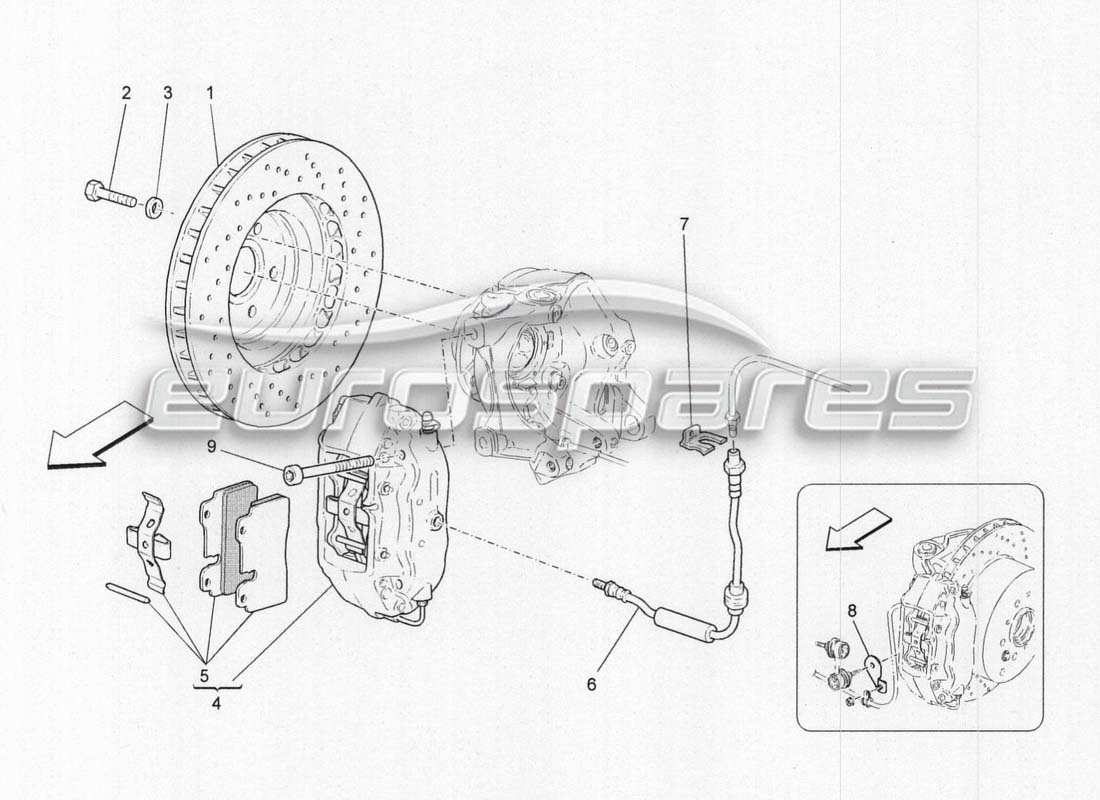 maserati grancabrio mc centenario rear braking system part diagram