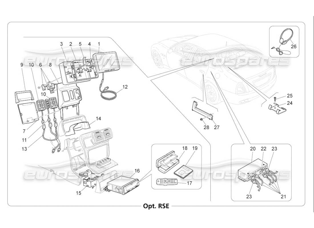 maserati qtp. (2007) 4.2 f1 diagramme des pièces du système informatique