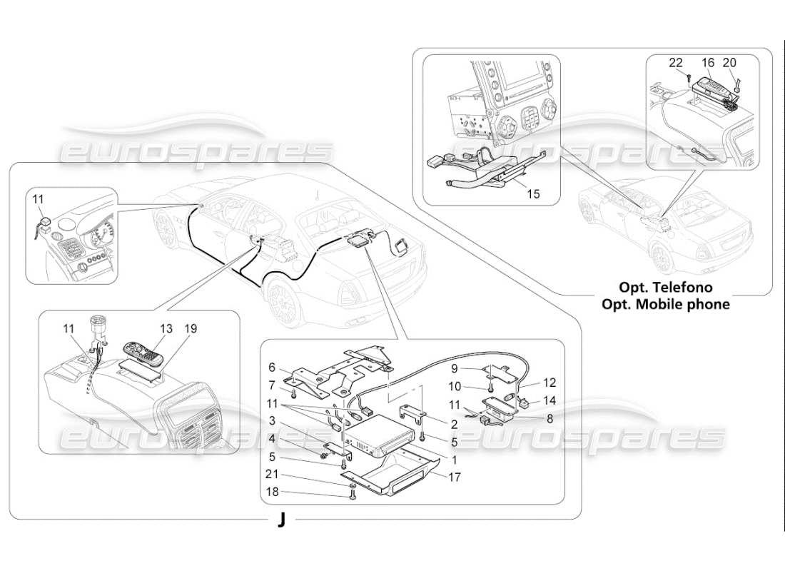 maserati qtp. (2007) 4.2 f1 diagramme des pièces du système informatique