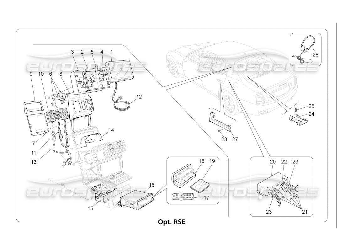 maserati qtp. (2007) 4.2 auto diagramme des pièces du système informatique