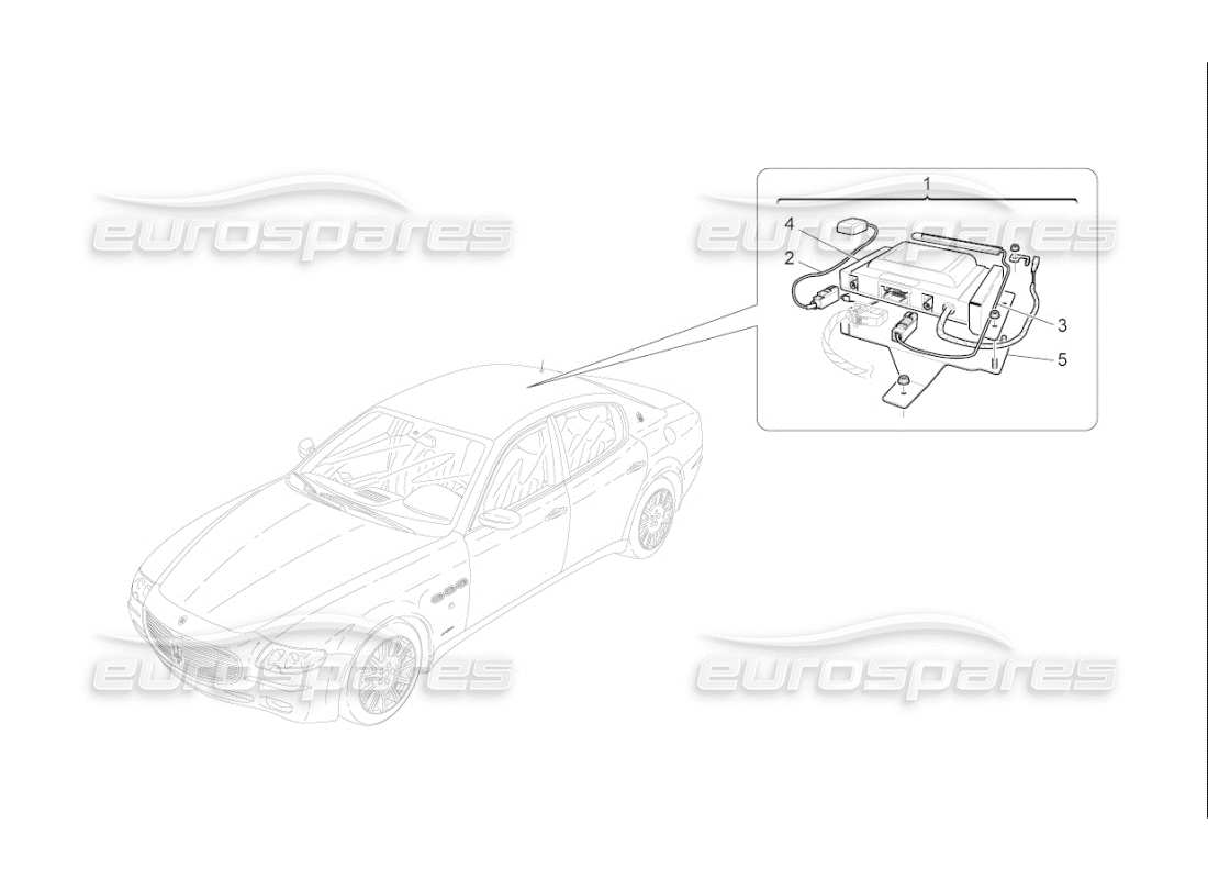 maserati qtp. (2009) 4.7 auto schéma des pièces du système d'alarme et d'immobilisation