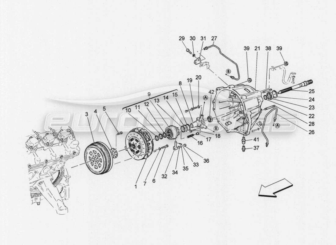 maserati granturismo special edition disques de friction et boîtier pour boîte de vitesses schéma des pièces