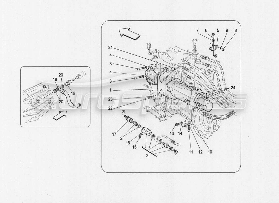 maserati granturismo special edition actionnement hydraulique pour boîte de vitesses schéma des pièces