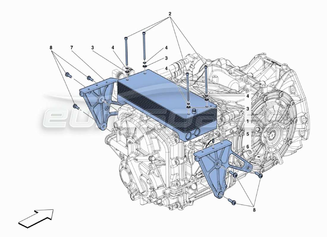 ferrari 488 challenge refroidisseur de boîte de vitesses schéma des pièces