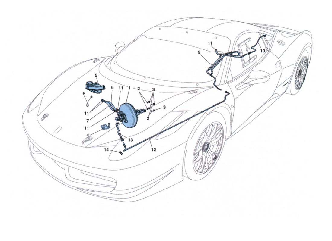 ferrari 458 challenge système de servofrein schéma des pièces