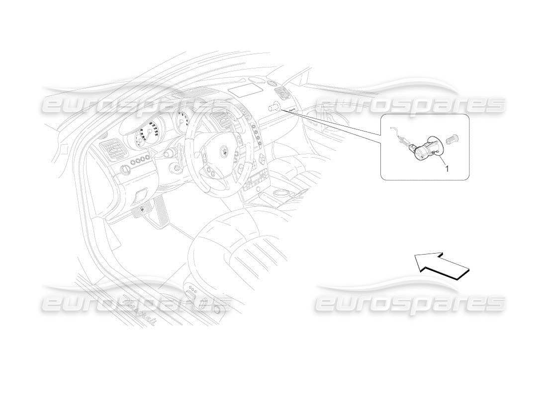 maserati qtp. (2011) 4.7 auto schéma des pièces de désactivation de l'airbag passager
