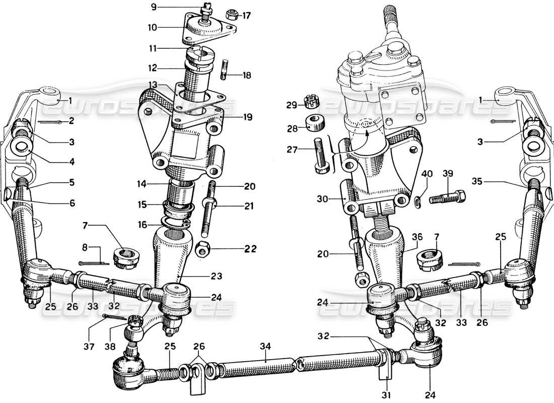 ferrari 330 gtc coupe liaison de direction schéma des pièces