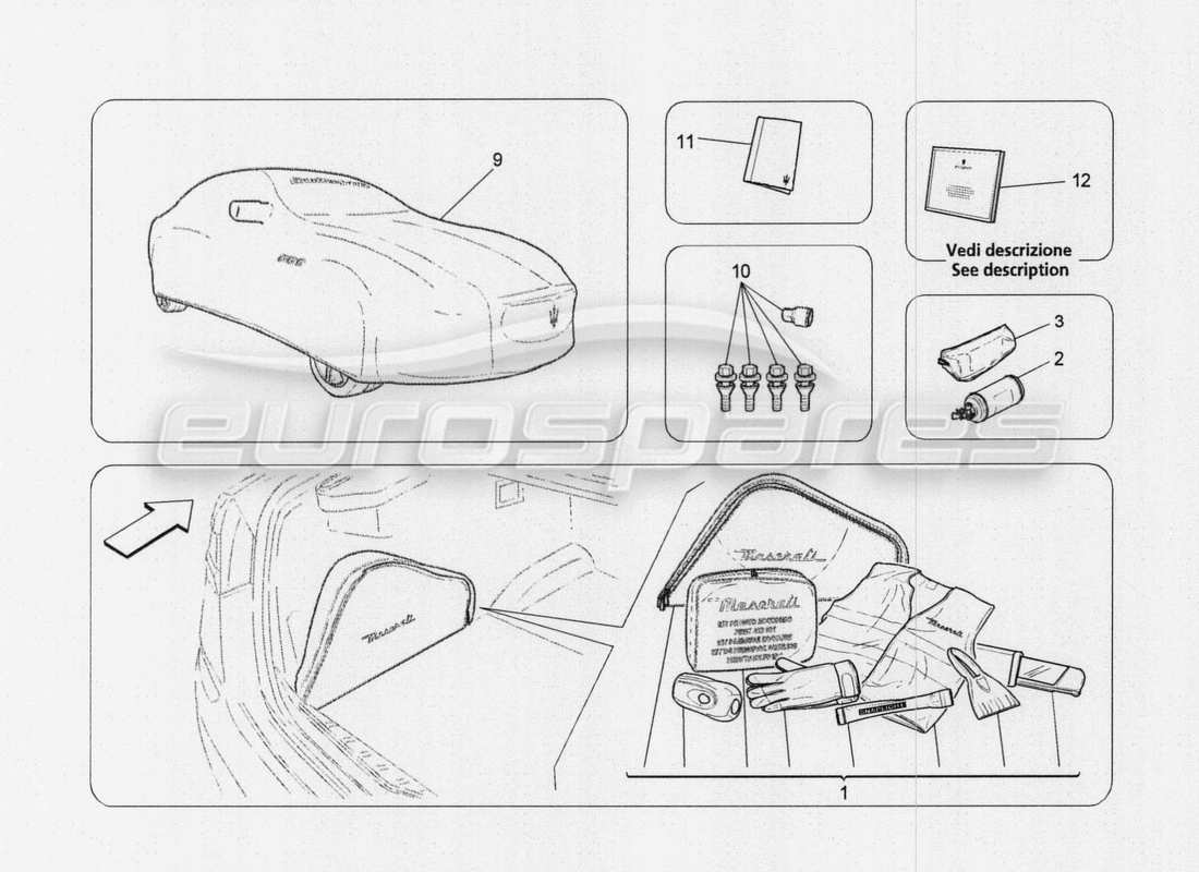 maserati qtp. v8 3.8 530bhp auto 2015 diagramme des pièces de documentation