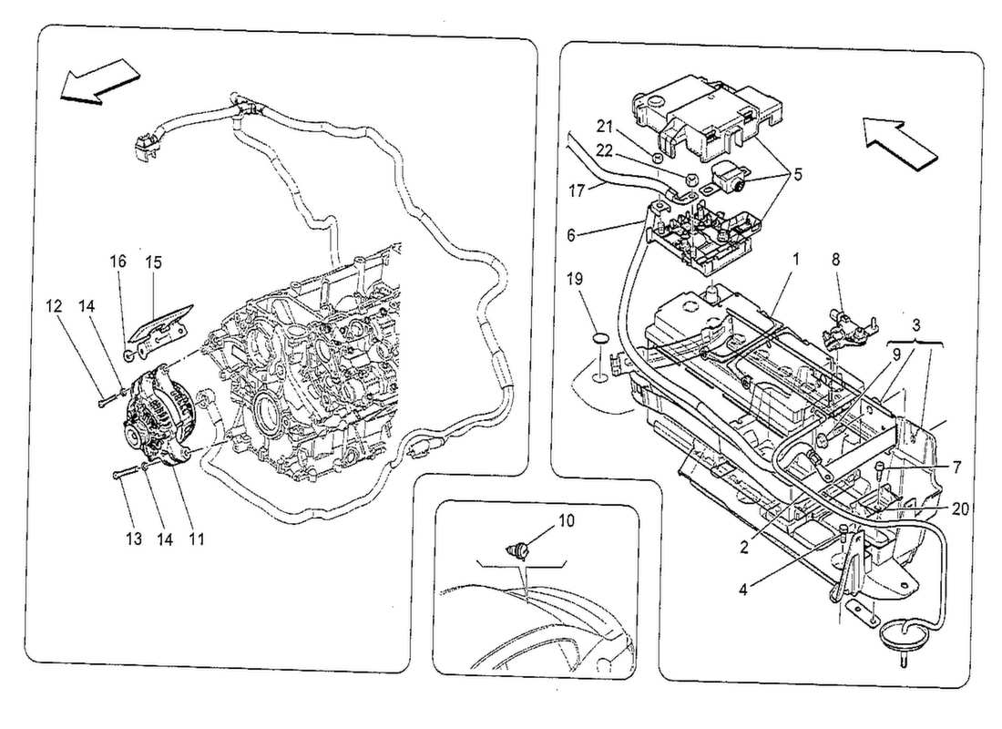 maserati qtp. v8 3.8 530bhp 2014 diagramme des pièces de production et d'accumulation d'énergie