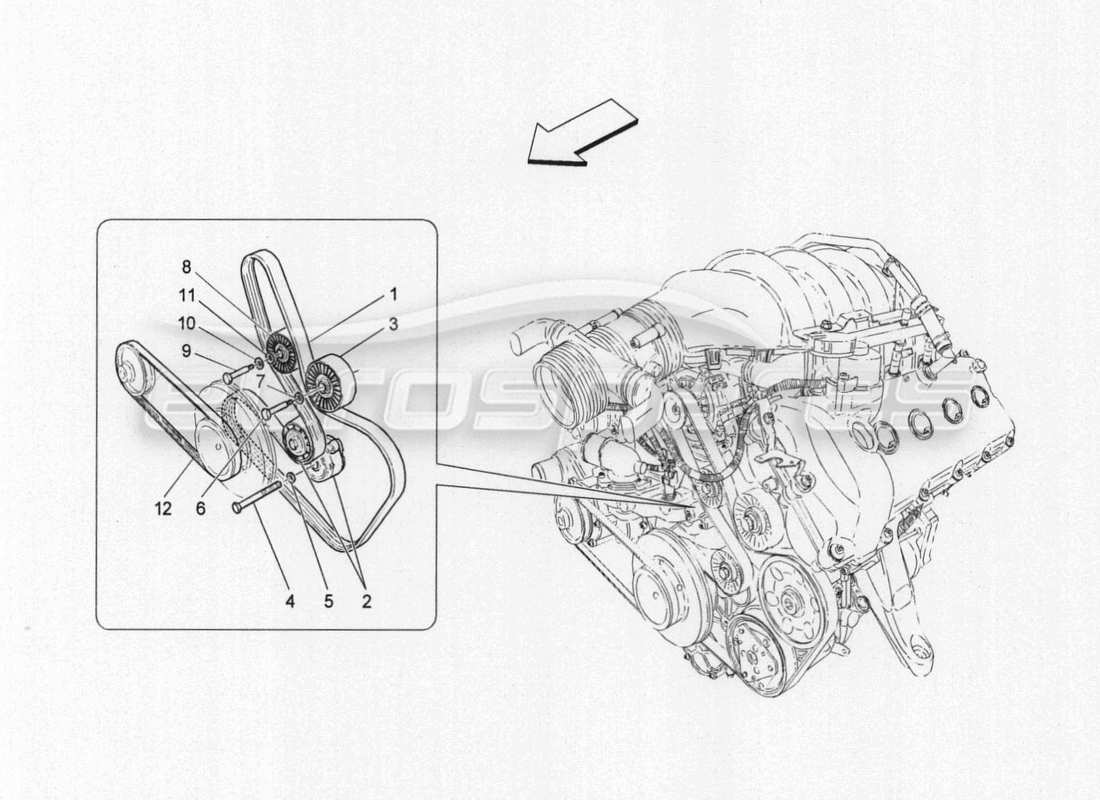 maserati granturismo special edition ceintures de dispositifs auxiliaires schéma des pièces