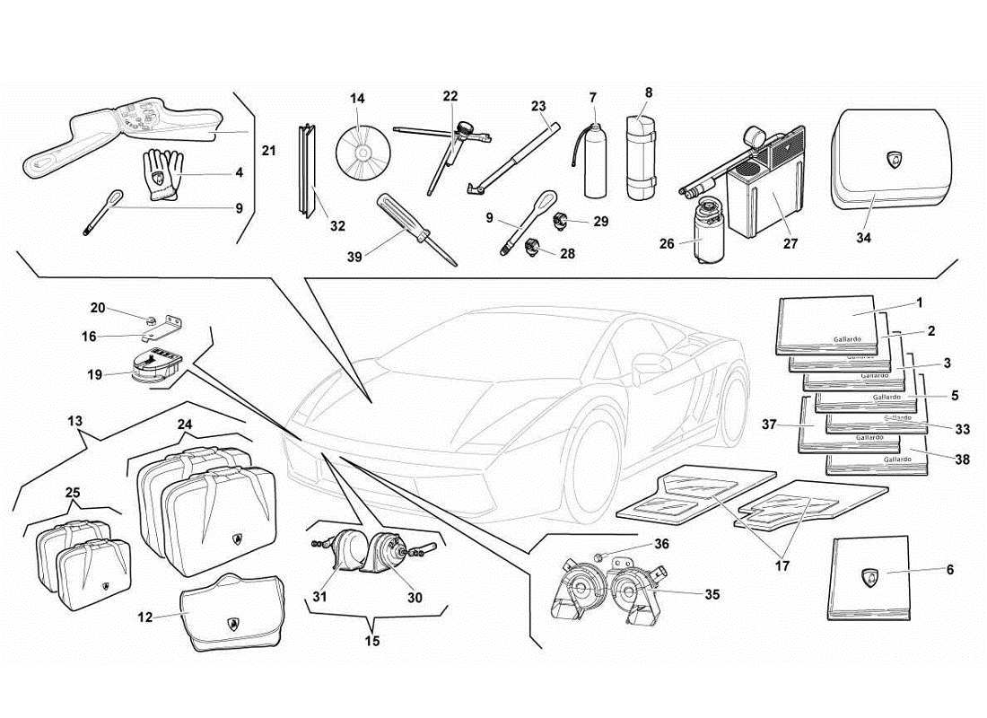 lamborghini gallardo lp570-4s perform accessoires schéma des pièces