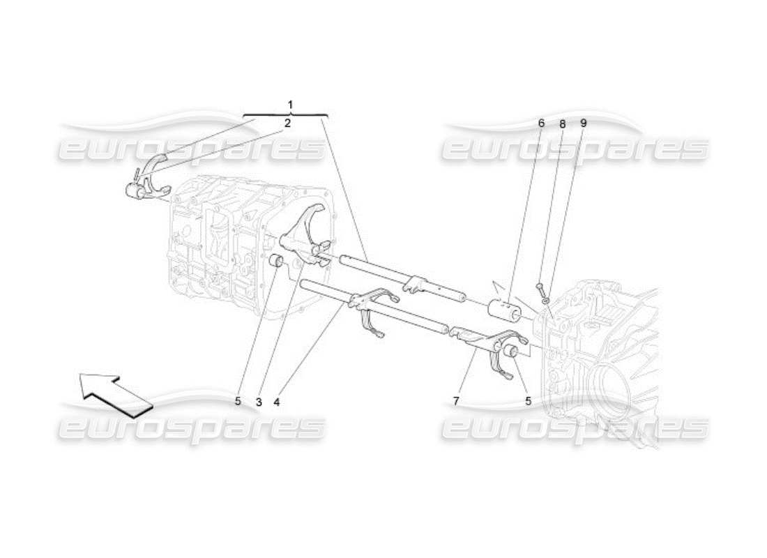 maserati qtp. (2005) 4.2 diagramme des pièces des commandes internes