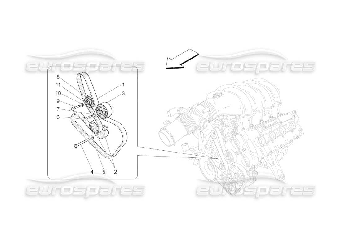 maserati qtp. (2007) 4.2 f1 ceintures de dispositifs auxiliaires schéma des pièces