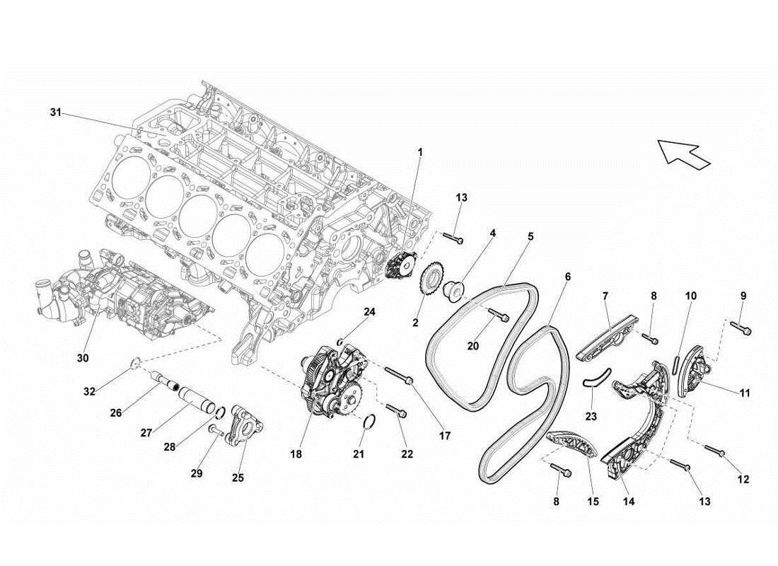 lamborghini gallardo lp570-4s perform schéma des pièces du système de synchronisation de la tête