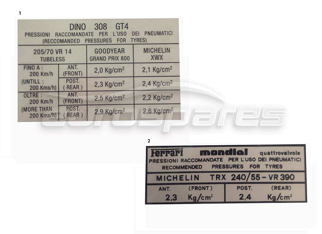 ferrari miscellaneous ferrari autocollants - schéma des pièces de fenêtre