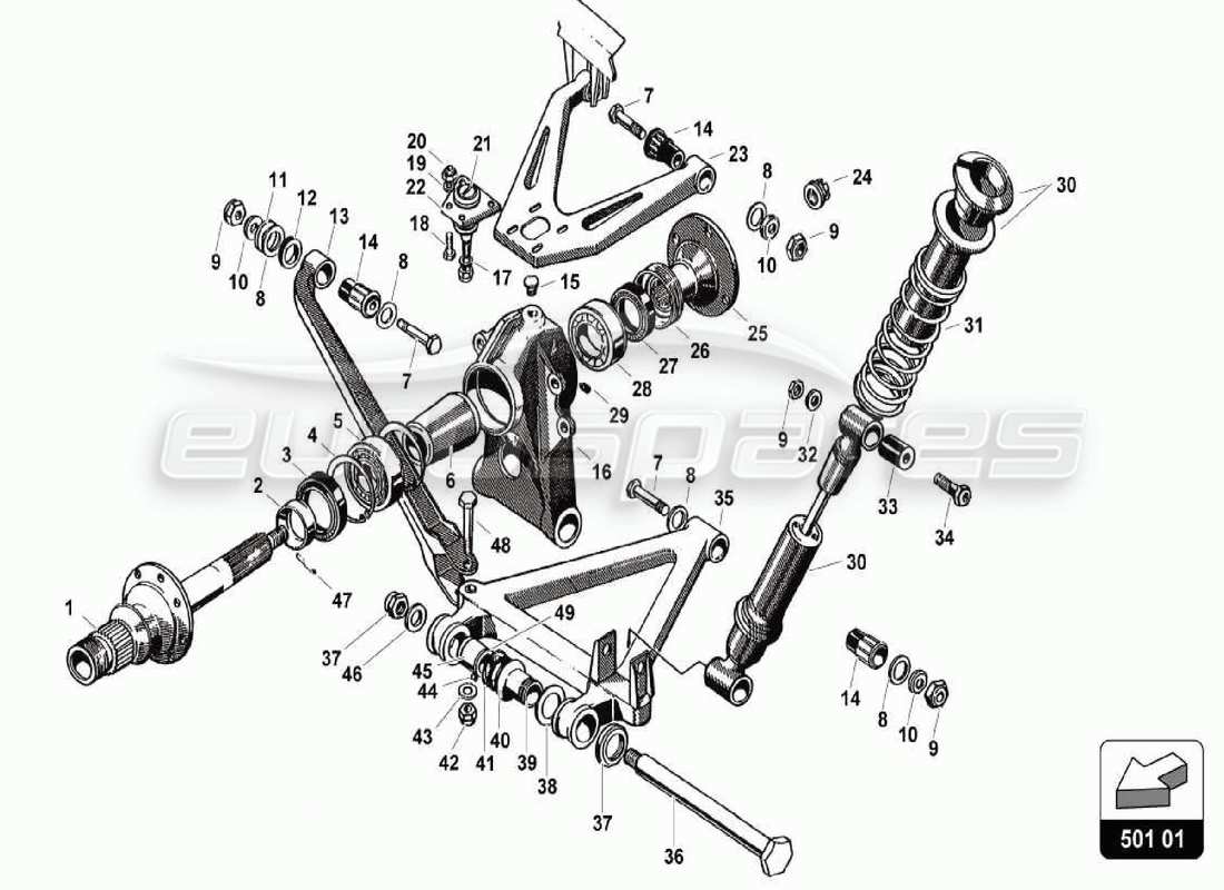 lamborghini 350 gt arbre de transmission arrière schéma des pièces