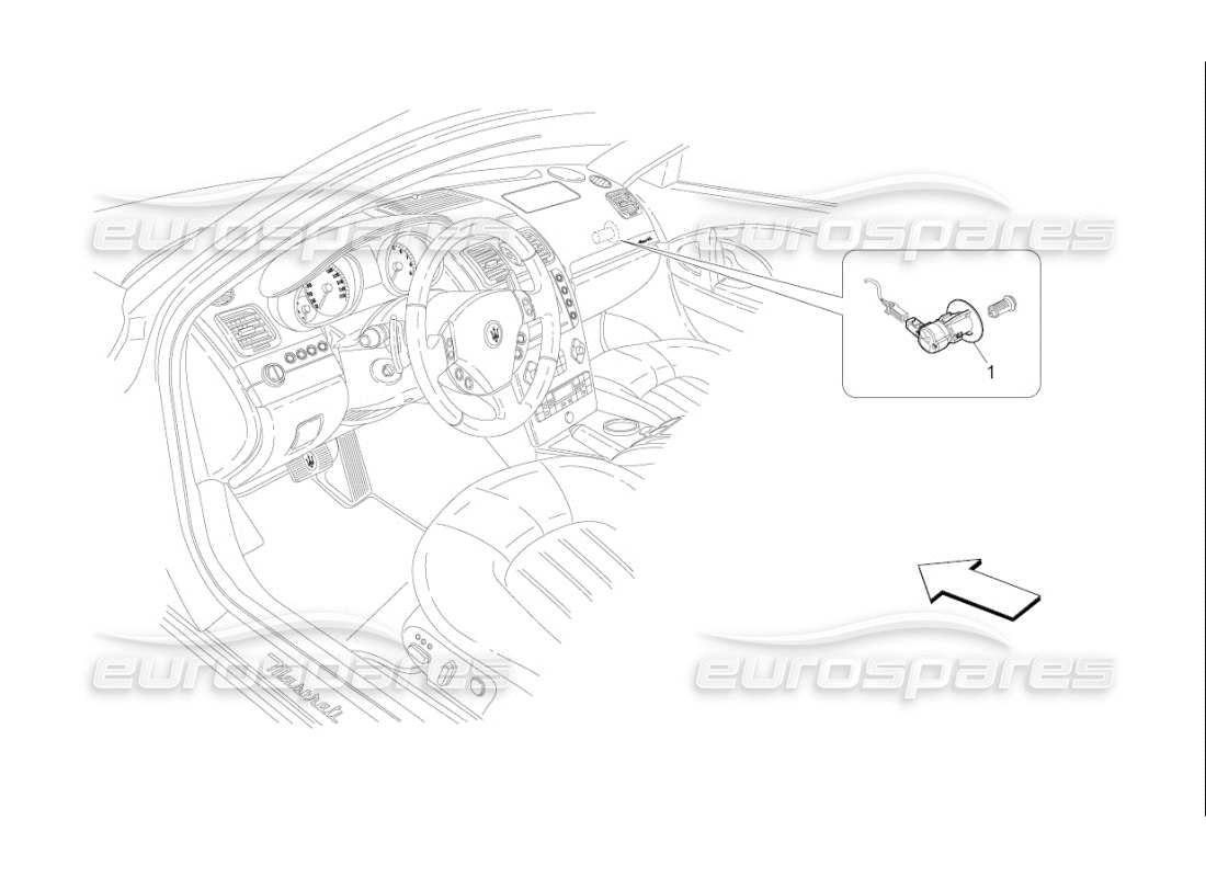 maserati qtp. (2007) 4.2 f1 schéma des pièces de désactivation de l'airbag passager