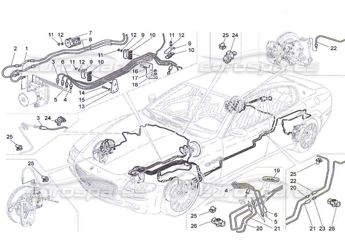 maserati qtp. (2010) 4.2 lignes schéma des pièces